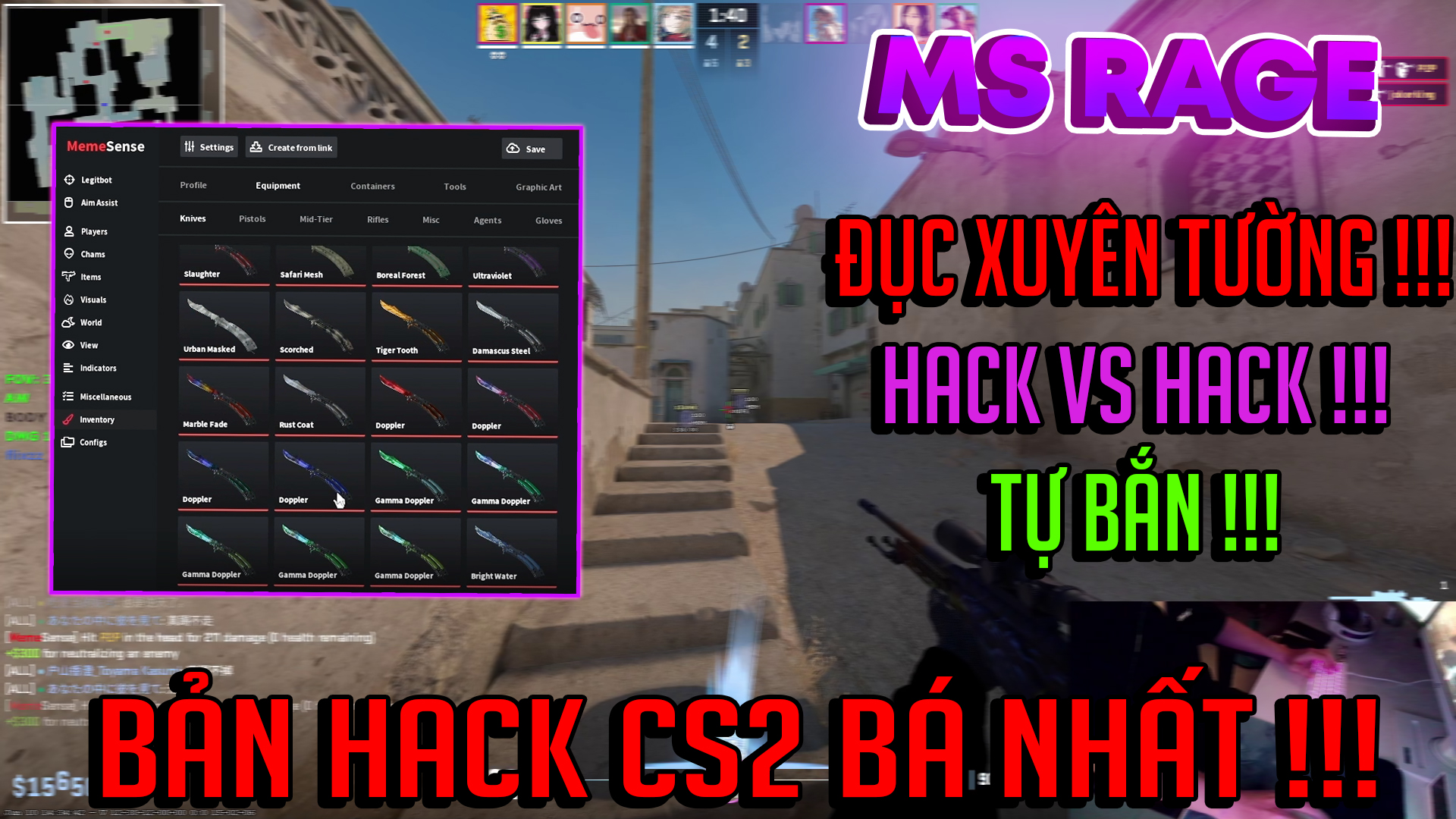 HACK CS2 BẢN MS RAGE SIÊU BÁ - BẮN ĐỤC XUYÊN TƯỜNG ĐẠN DÍ TỰ KÊ ĐẦU SIÊU AN TOÀN CÓ MOD SKIN + TẶNG KÈM CONFIG !!! (BẢN HACK META NHẤT HIỆN TẠI !!!)