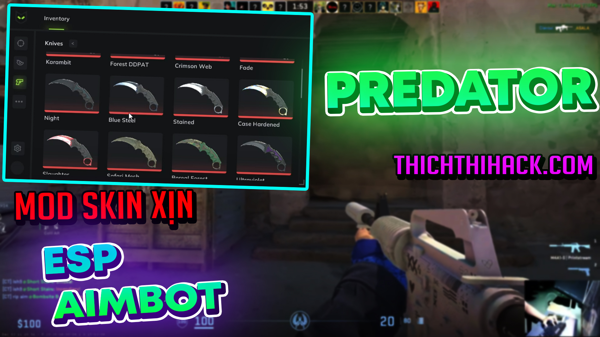 HACK CS2 BẢN PRECHEAT AN TOÀN - CÓ MOD SKIN XỊN + ESP AIMBOT SIÊU NGON